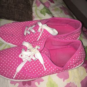 Pink and white casual shoes lightly worn.